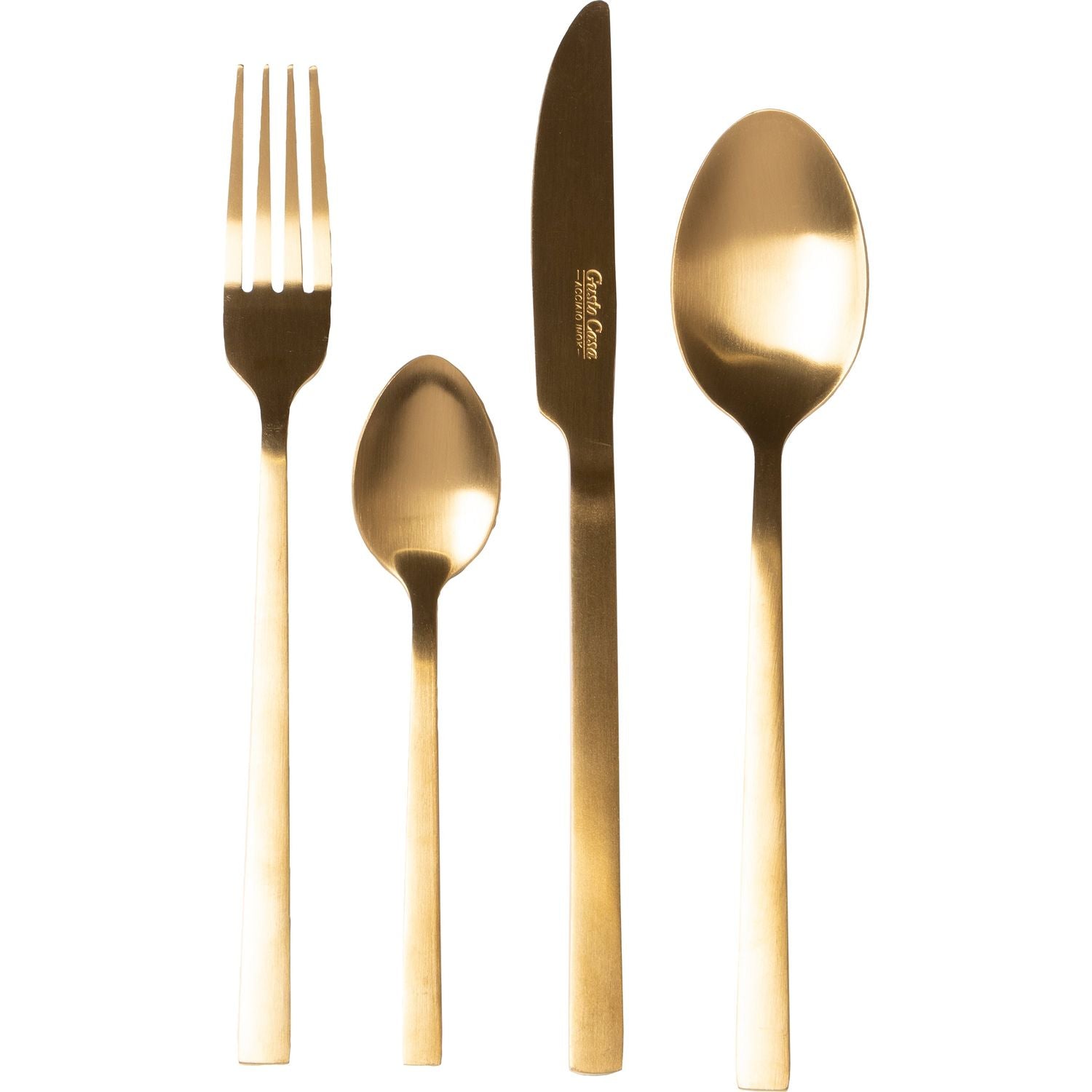 GUSTO CASA - Servizio posate Amaris in acciaio inox Oro Satinato 24 pezzi - Amaris Satin gold